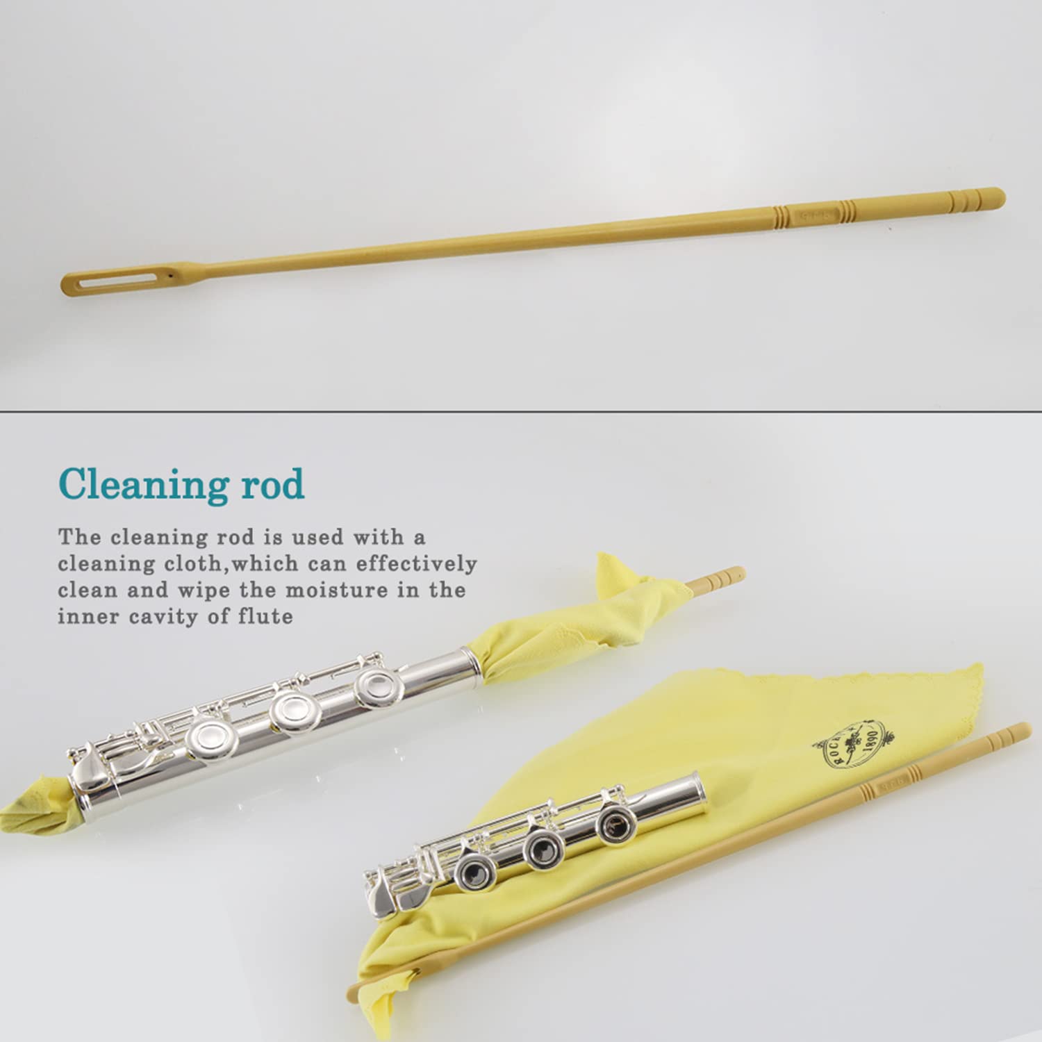 Flute Cleaning Kit Flute Cleaning Rod Flute Cleaning Swabs Flute Cleaning Cloth for Flute Cleaning Polishing